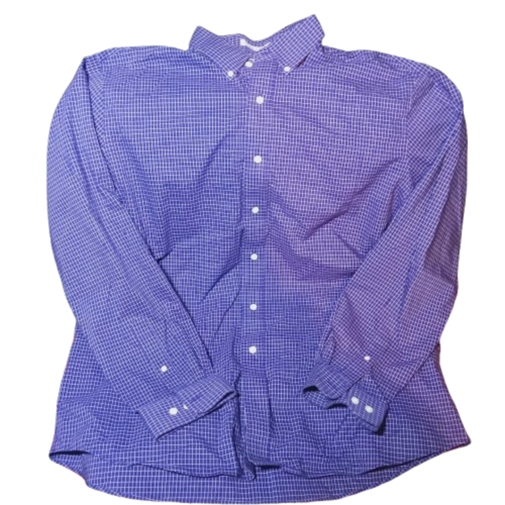 L.L. Bean Men's Purple Button Down Long Sleeve Wrinkle Resistant Traf